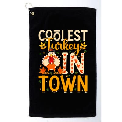 Funny Thanksgiving Turkey Coolest Turkey In Town Gift Platinum Collection Golf Towel