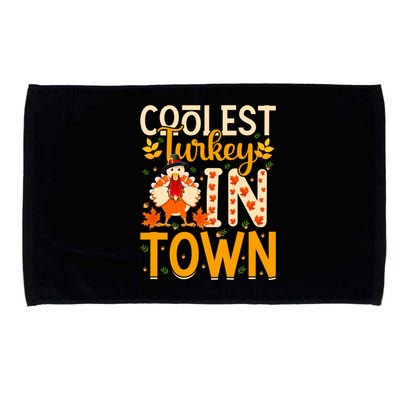 Funny Thanksgiving Turkey Coolest Turkey In Town Gift Microfiber Hand Towel