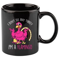 Funny Thanksgiving Turkey Pink Flamingo Pun 11oz C Handle Ceramic Mug