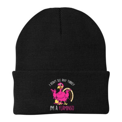 Funny Thanksgiving Turkey Pink Flamingo Pun Beanie