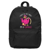 Funny Thanksgiving Turkey Pink Flamingo Pun 16 in Basic Backpack