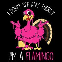 Funny Thanksgiving Turkey Pink Flamingo Pun 16 in Basic Backpack