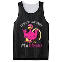 Funny Thanksgiving Turkey Pink Flamingo Pun Mesh Reversible Basketball Jersey Tank