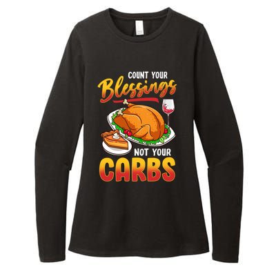 Funny Thanksgiving Turkey Day Feast Mode Count Your Blessing Funny Gift Womens CVC Long Sleeve Shirt