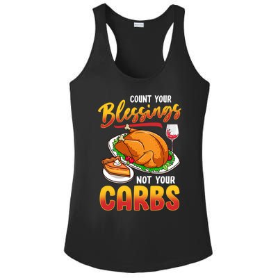 Funny Thanksgiving Turkey Day Feast Mode Count Your Blessing Funny Gift Ladies PosiCharge Competitor Racerback Tank