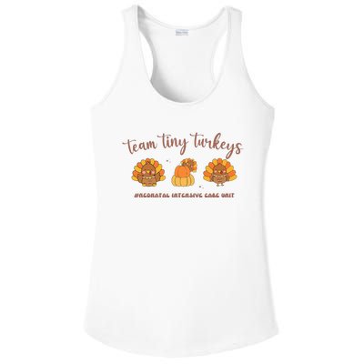 Fall Team Tiny Turkeys Neonatal Nicu Nurse Thanksgiving Cute Ladies PosiCharge Competitor Racerback Tank