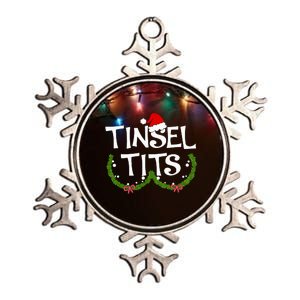 Funny Tinsel Tits Matching Jingle Balls Christmas Couples Metallic Star Ornament