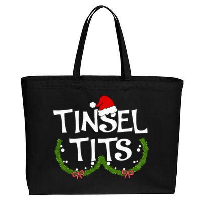 Funny Tinsel Tits Matching Jingle Balls Christmas Couples Cotton Canvas Jumbo Tote