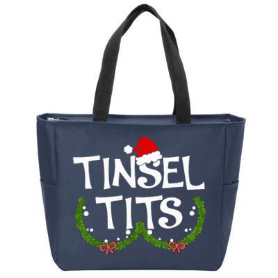 Funny Tinsel Tits Matching Jingle Balls Christmas Couples Zip Tote Bag