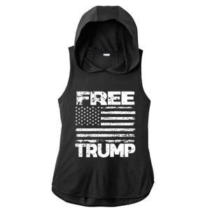 Free Trump Take America Back For President 2024 Trump 24 Usa Ladies PosiCharge Tri-Blend Wicking Draft Hoodie Tank