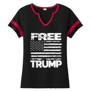 Free Trump Take America Back For President 2024 Trump 24 Usa Ladies Halftime Notch Neck Tee