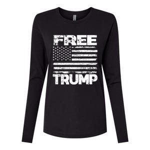 Free Trump Take America Back For President 2024 Trump 24 Usa Womens Cotton Relaxed Long Sleeve T-Shirt