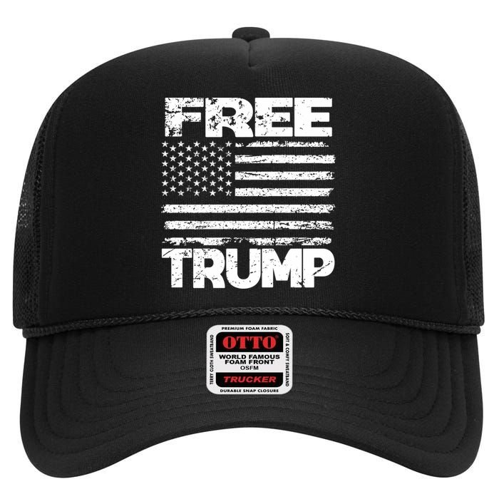 Free Trump Take America Back For President 2024 Trump 24 Usa High Crown Mesh Back Trucker Hat