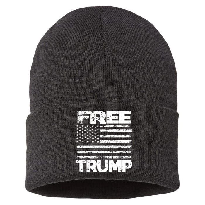 Free Trump Take America Back For President 2024 Trump 24 Usa Sustainable Knit Beanie