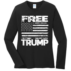 Free Trump Take America Back For President 2024 Trump 24 Usa Ladies Long Sleeve Shirt