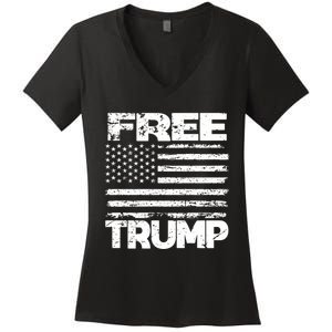 Free Trump Take America Back For President 2024 Trump 24 Usa Women's V-Neck T-Shirt