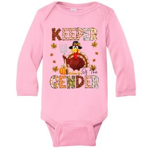 Funny Thanksgiving Turkey Gender Reveal Party Decoration Baby Long Sleeve Bodysuit