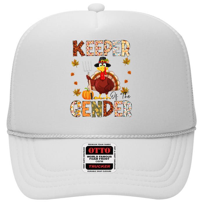 Funny Thanksgiving Turkey Gender Reveal Party Decoration High Crown Mesh Back Trucker Hat