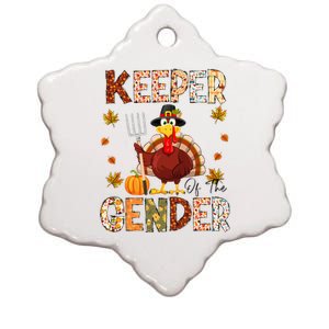 Funny Thanksgiving Turkey Gender Reveal Party Decoration Ceramic Star Ornament