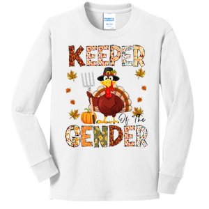 Funny Thanksgiving Turkey Gender Reveal Party Decoration Kids Long Sleeve Shirt