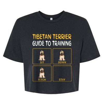 Funny Tibetan Terrier Guide To Training Dog Obedience Bella+Canvas Jersey Crop Tee