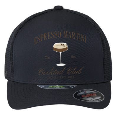 Funny Tini Time Espresso Martini Retro Cocktail And Social Club Flexfit Unipanel Trucker Cap