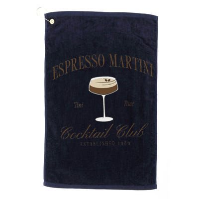 Funny Tini Time Espresso Martini Retro Cocktail And Social Club Platinum Collection Golf Towel