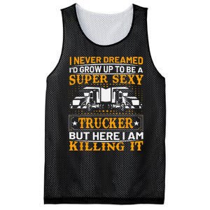 Funny Trucking Truck Drivers Dad Father’s Day Gifts Mesh Reversible Basketball Jersey Tank