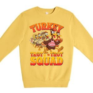 Funny Thanksgiving Turkey Running Trot Squad Gift Premium Crewneck Sweatshirt