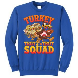 Funny Thanksgiving Turkey Running Trot Squad Gift Sweatshirt