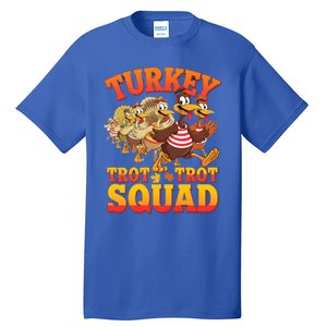 Funny Thanksgiving Turkey Running Trot Squad Gift Tall T-Shirt