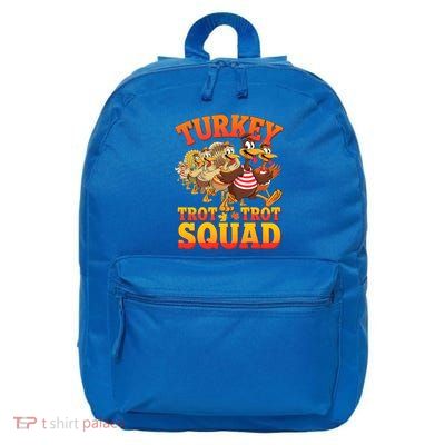 Funny Thanksgiving Turkey Running Trot Squad Gift 16 in Basic Backpack