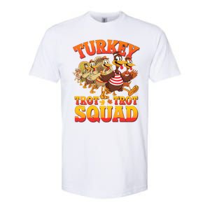 Funny Thanksgiving Turkey Running Trot Squad Gift Softstyle CVC T-Shirt