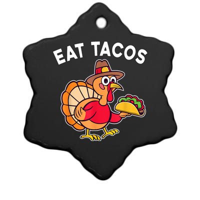 Funny Thanksgiving Turkey Eat Tacos Mexican Thanksgiving Fun Ceramic Star Ornament