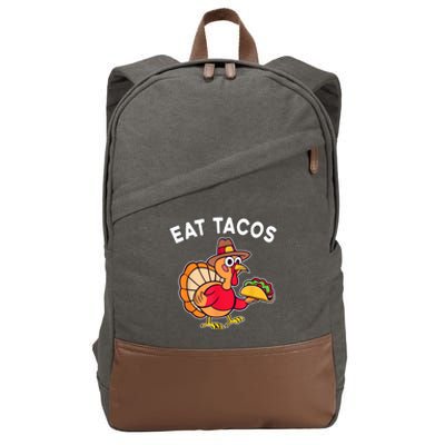 Funny Thanksgiving Turkey Eat Tacos Mexican Thanksgiving Fun Cotton Canvas Backpack