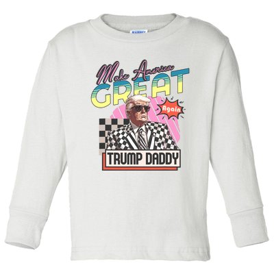 Funny Trump Take America Back DaddyS Home Trump Pink 2024 Toddler Long Sleeve Shirt