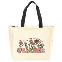 Floral Teacher Tote Bag Teach Them Love Them Zip Tote Bag