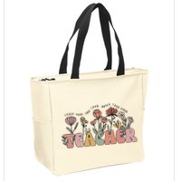 Floral Teacher Tote Bag Teach Them Love Them Zip Tote Bag