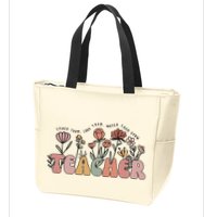 Floral Teacher Tote Bag Teach Them Love Them Zip Tote Bag