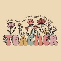 Floral Teacher Tote Bag Teach Them Love Them Zip Tote Bag