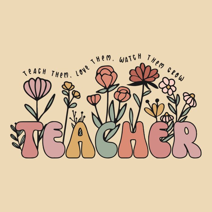 Floral Teacher Tote Bag Teach Them Love Them Zip Tote Bag
