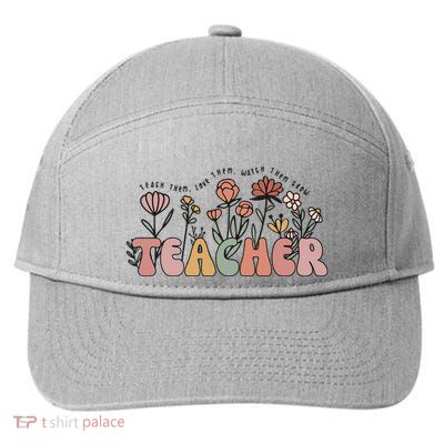 Floral Teacher Tote Bag Teach Them Love Them 7-Panel Snapback Hat