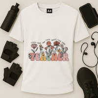 Floral Teacher Tote Bag Teach Them Love Them Cooling Performance Crew T-Shirt