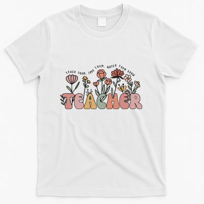 Floral Teacher Tote Bag Teach Them Love Them T-Shirt