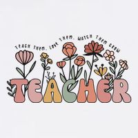 Floral Teacher Tote Bag Teach Them Love Them Sustainable Bucket Hat