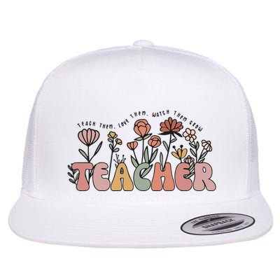 Floral Teacher Tote Bag Teach Them Love Them Flatbill Hat