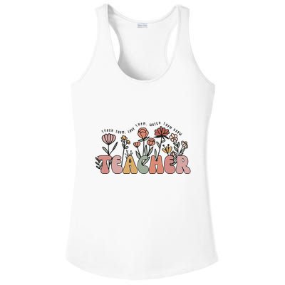 Floral Teacher Tote Bag Teach Them Love Them Ladies PosiCharge Competitor Racerback Tank