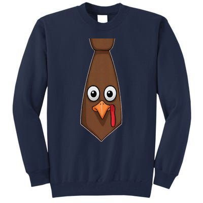 Funny Thanksgiving Tie With Turkey For Family Dinner Tall Sweatshirt