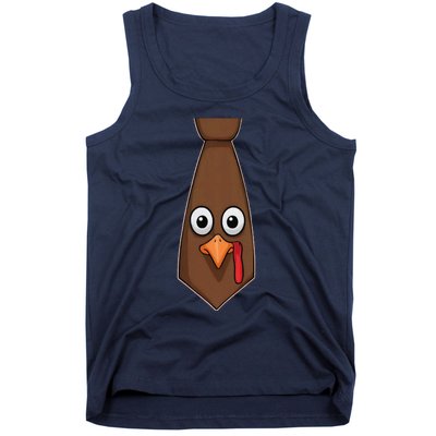 Funny Thanksgiving Tie With Turkey For Family Dinner Tank Top