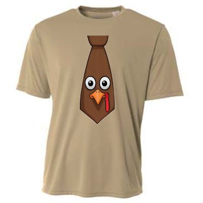 Funny Thanksgiving Tie With Turkey For Family Dinner Cooling Performance Crew T-Shirt